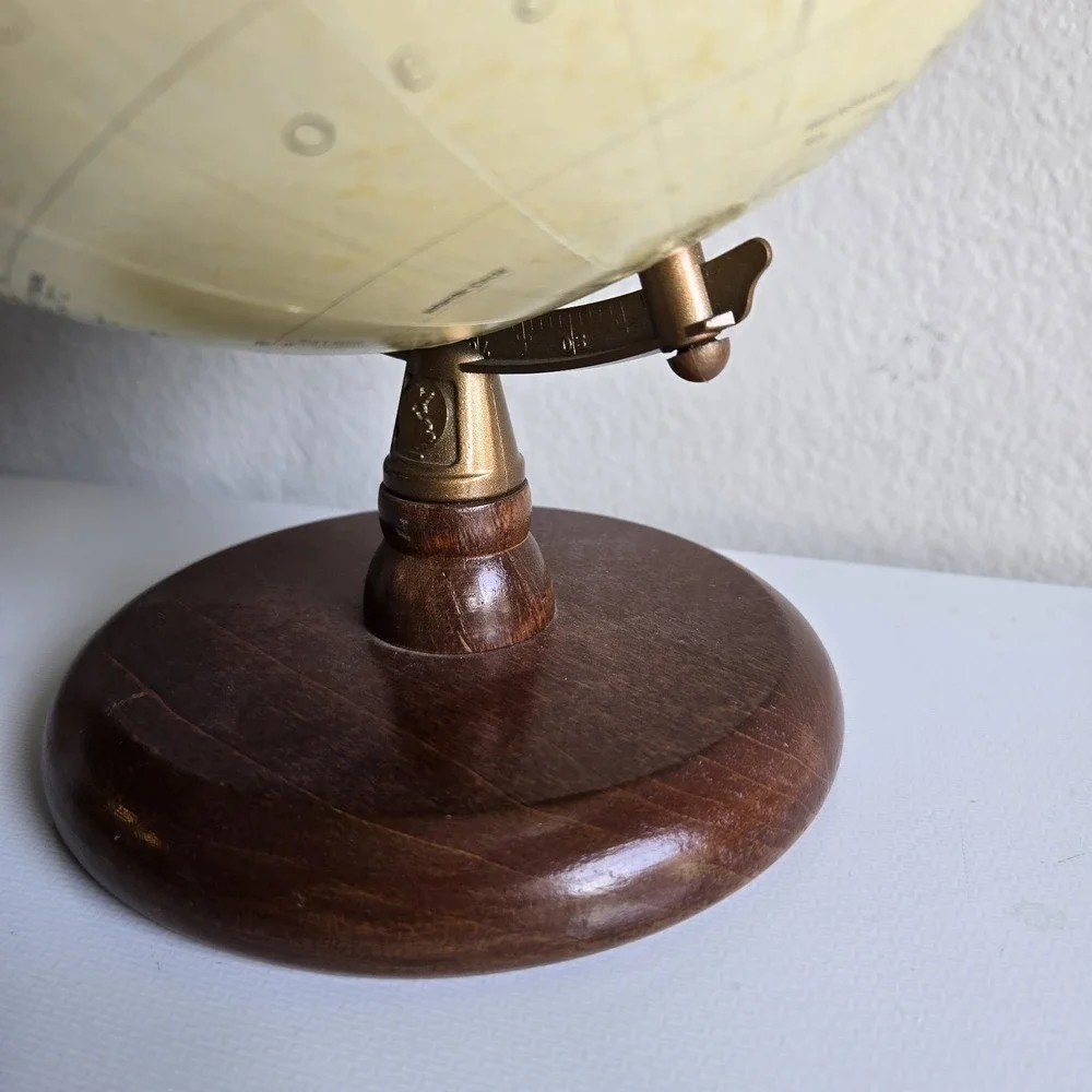 Replogle 9 Inch Diameter Desk Top Globe World Classic Series on Round Wood Base
